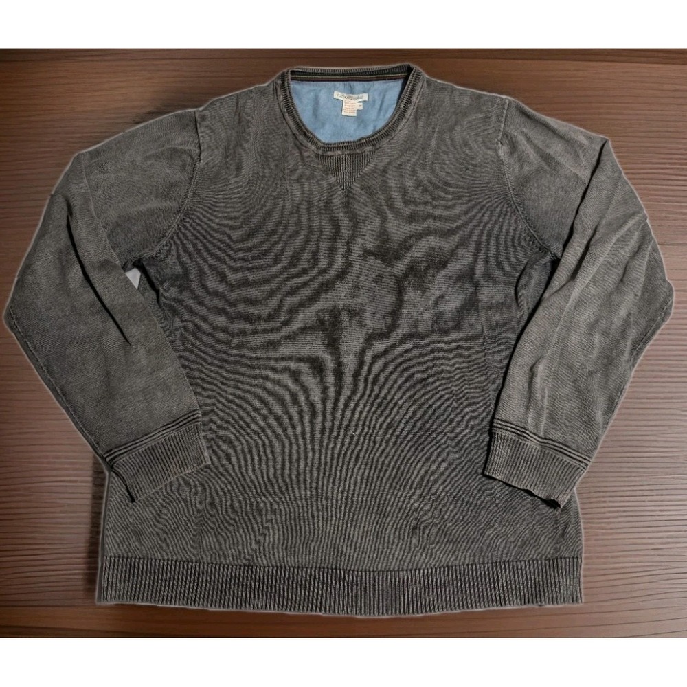 Carbon2Cobalt Mens‎ Sweater Medium Gray Crewneck Cotton Pullover Casual